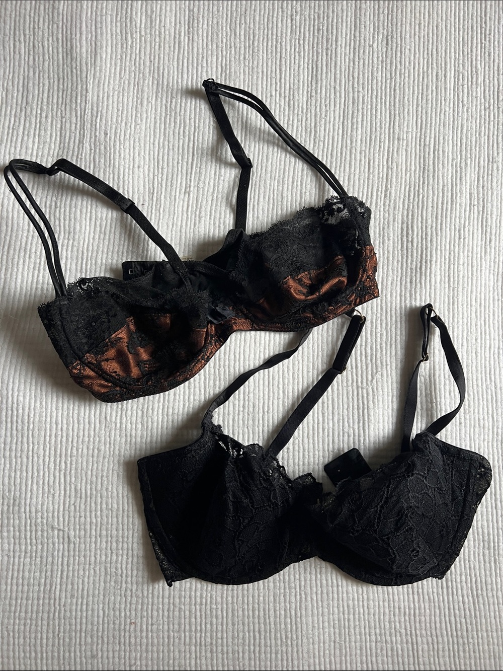 Two Black Lace Underwire Bra - Women's Intimates